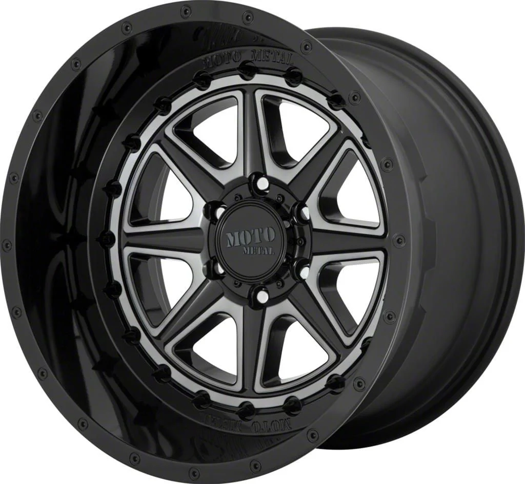Moto Metal MO801 Phantom Gloss Black with Gray Tint 8-Lug Wheel; 20x12; -44mm Offset (10-18 RAM 3500 SRW)