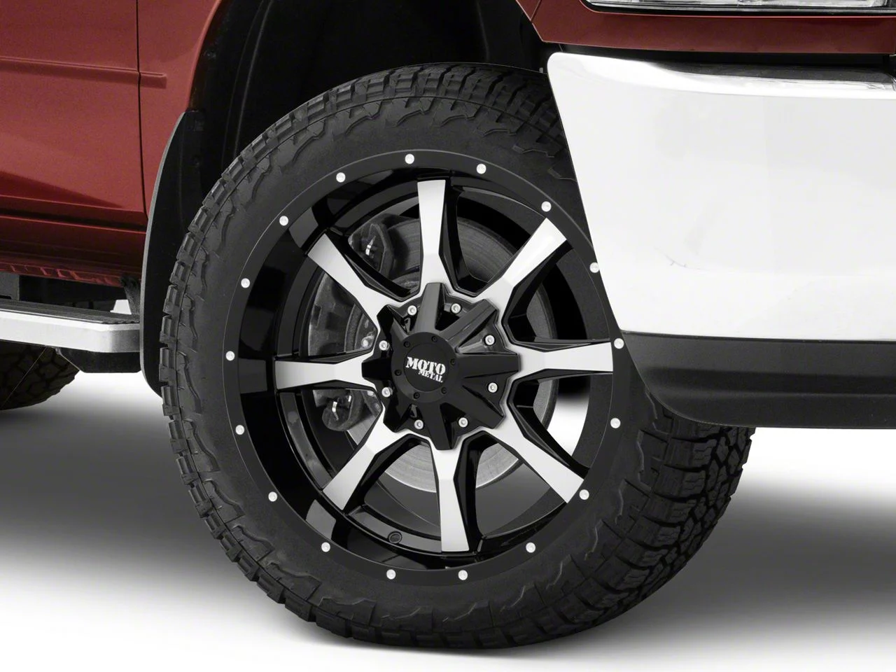 Moto Metal MO970 Gloss Black Machined 8-Lug Wheel; 22x12; -44mm Offset (10-18 RAM 3500 SRW)