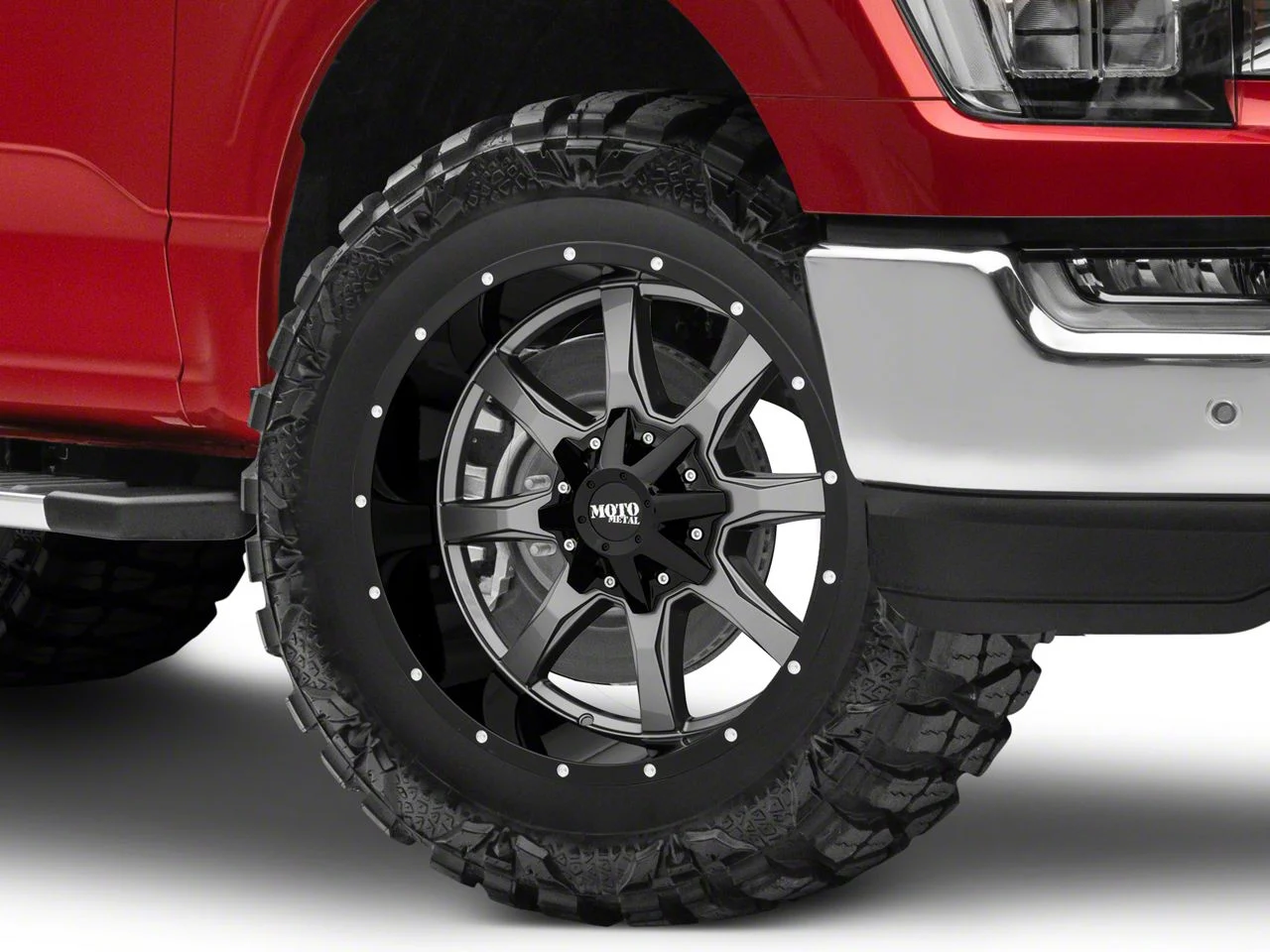 Moto Metal MO970 Gloss Gray with Gloss Black Lip 6-Lug Wheel; 20x9; 0mm Offset (21-26 F-150)