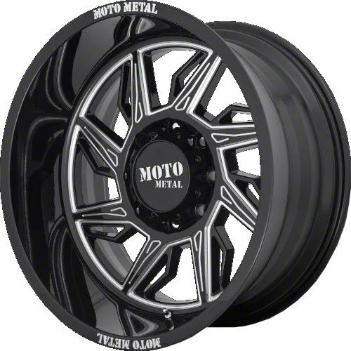 Moto Metal MO997 Hurricane Gloss Black Milled 6-Lug Wheel; Left Directional; 20x10; -18mm Offset (21-26 F-150)