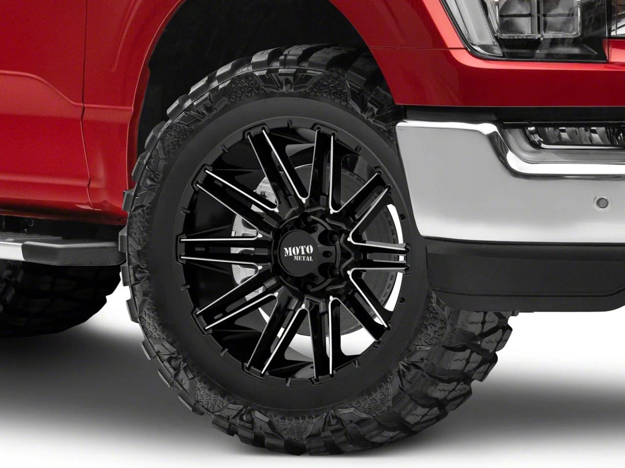 Moto Metal MO998 Kraken Gloss Black Milled 6-Lug Wheel; 20x10; -18mm Offset (21-26 F-150)