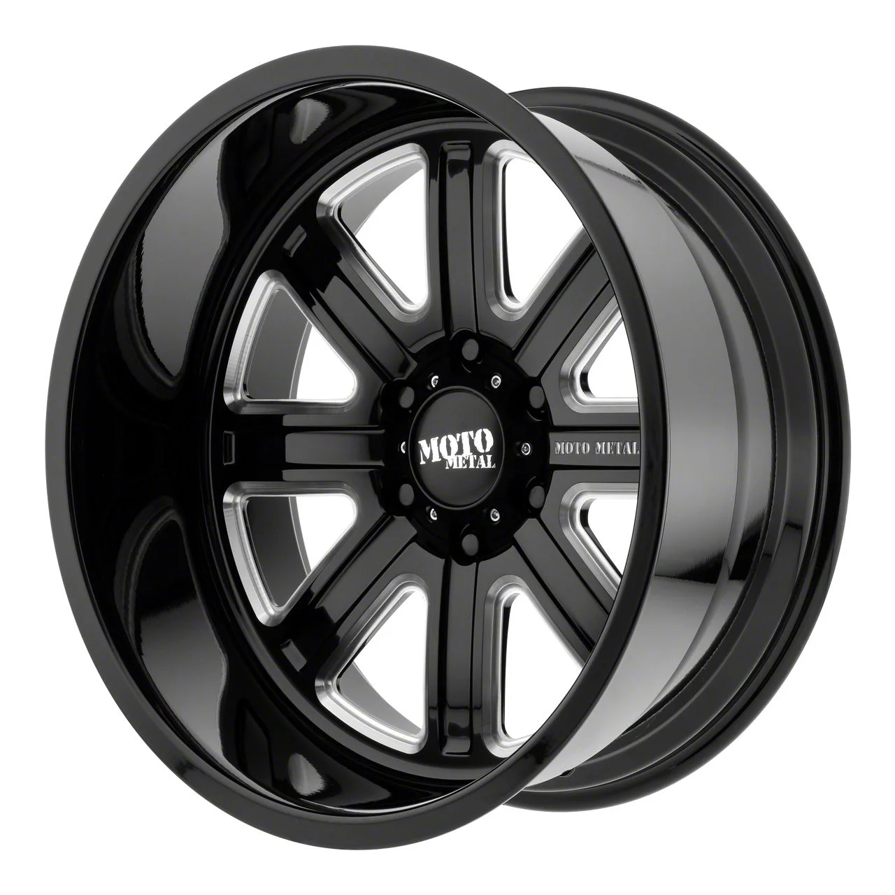 Moto Metal MO402 Gloss Black Milled 6-Lug Wheel; 20x10; -24mm Offset (14-18 Silverado 1500)