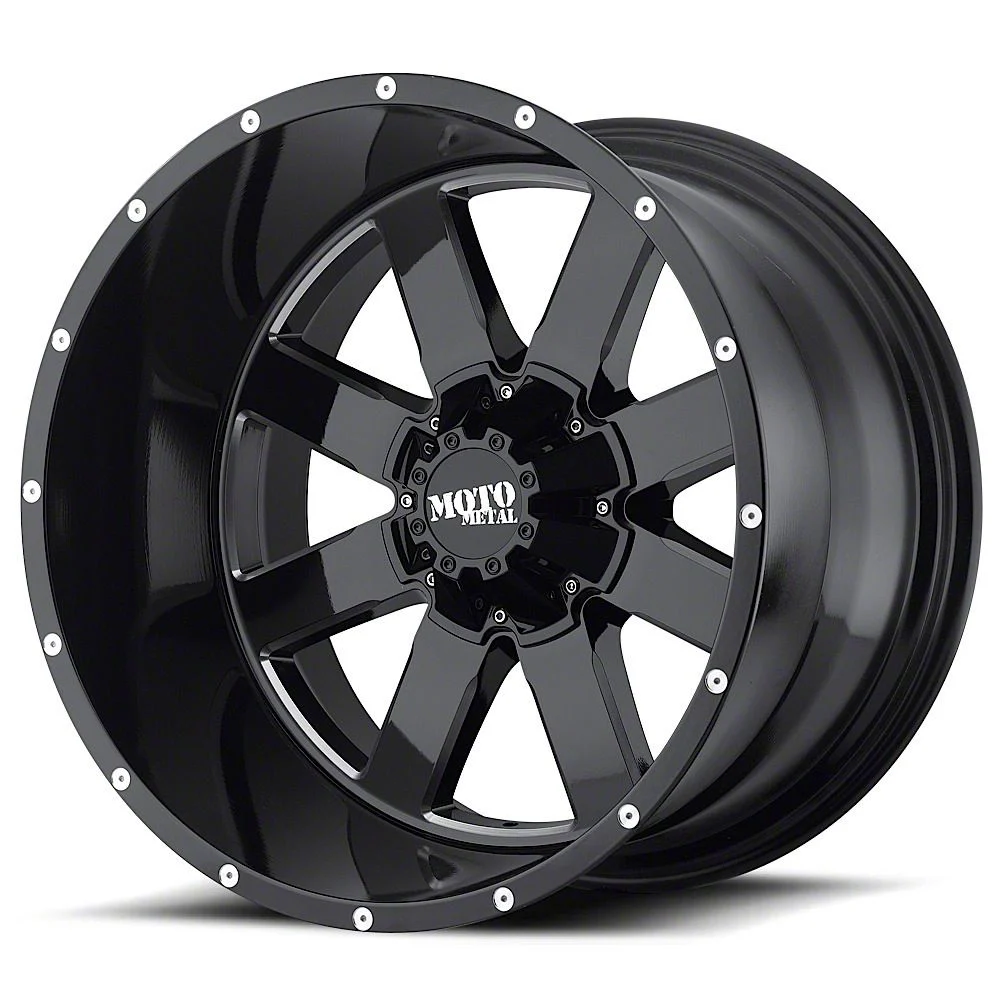 Moto Metal MO962 Gloss Black Milled 6-Lug Wheel; 22x14; -76mm Offset (19-26 Silverado 1500)