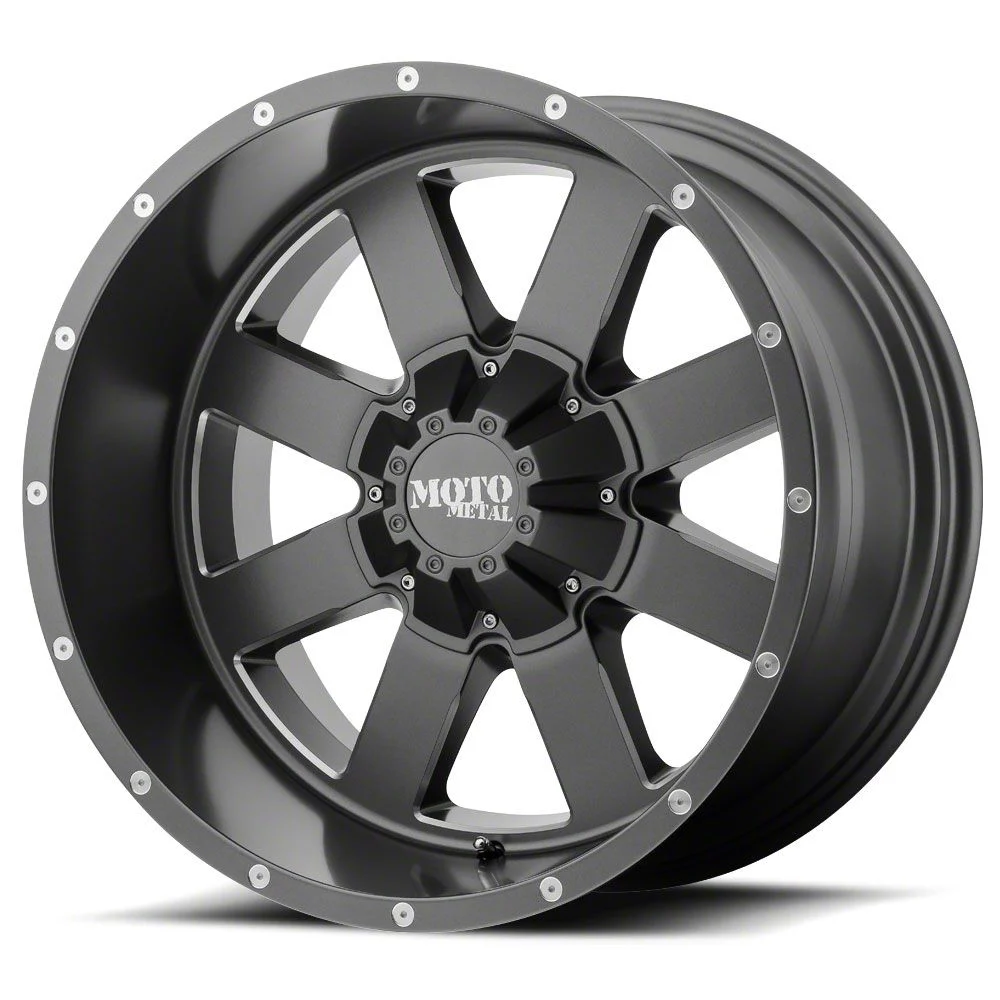 Moto Metal MO962 Satin Gray Milled 6-Lug Wheel; 22x14; -76mm Offset (14-18 Silverado 1500)