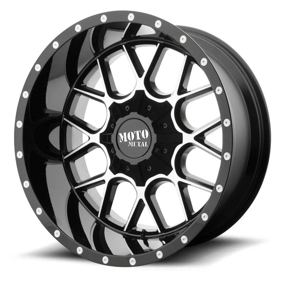 Moto Metal MO986 Siege Gloss Black Machined 5-Lug Wheel; 24x14; -76mm Offset (09-18 RAM 1500)