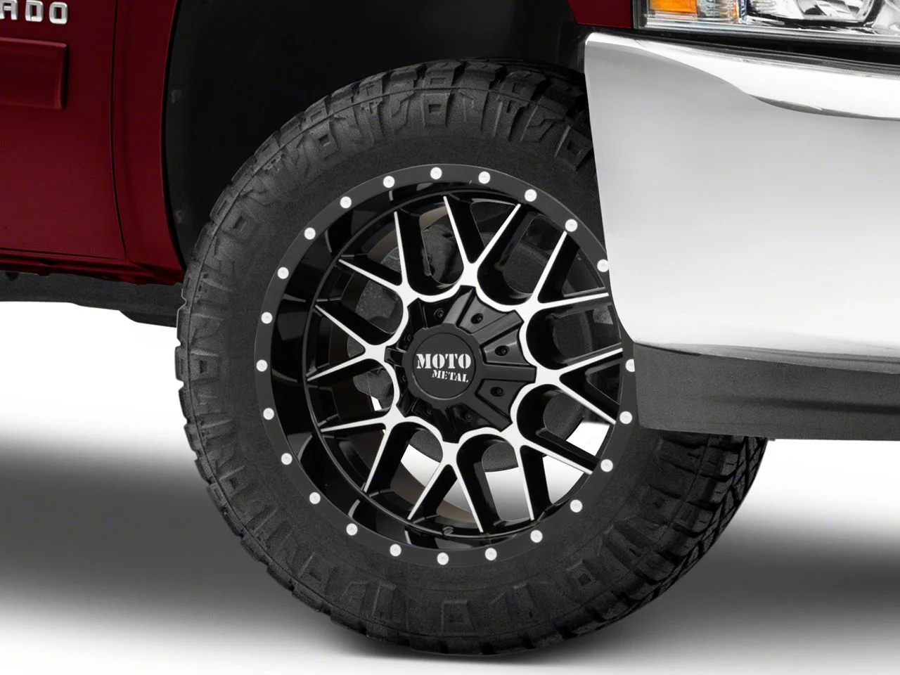Moto Metal MO986 Siege Gloss Black Machined 6-Lug Wheel; 24x14; -76mm Offset (07-13 Silverado 1500)