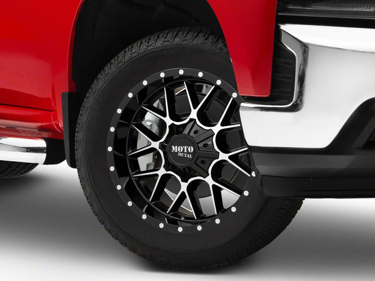Moto Metal MO986 Siege Gloss Black Machined 6-Lug Wheel; 24x14; -76mm Offset (19-26 Silverado 1500)