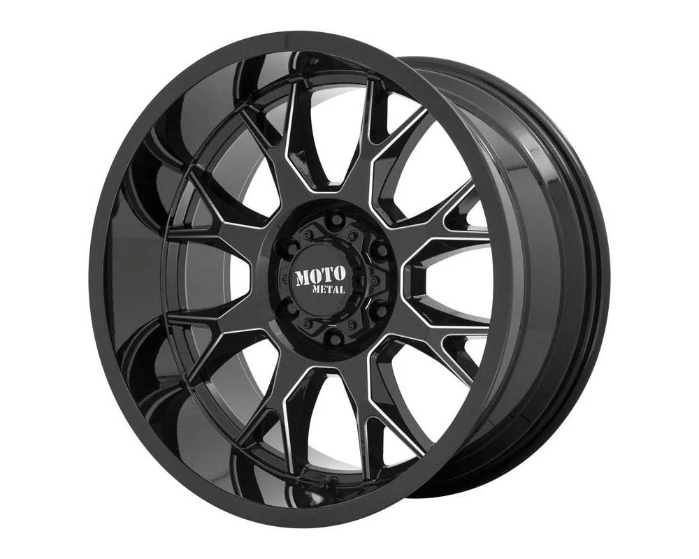 Moto Metal MO806 Gloss Black Milled 8-Lug Wheel; 22x12; -44mm Offset (06-08 RAM 1500 Mega Cab)