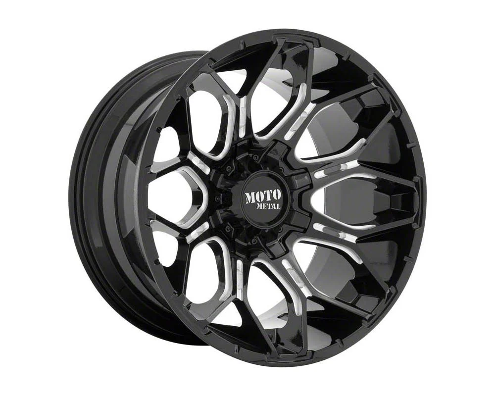 Moto Metal MO808 Gloss Black Milled 8-Lug Wheel; 22x12; -44mm Offset (06-08 RAM 1500 Mega Cab)