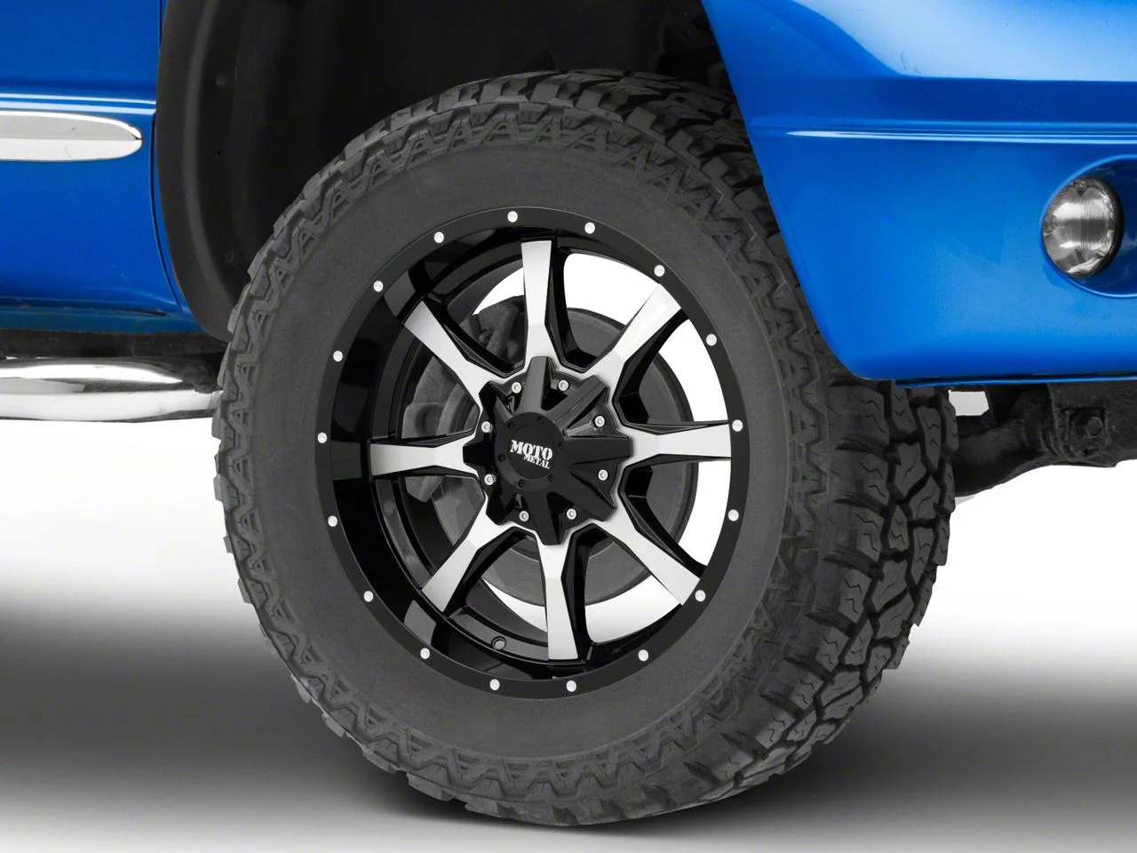 Moto Metal MO970 Gloss Black Machined 8-Lug Wheel; 20x10; -24mm Offset (06-08 RAM 1500 Mega Cab)