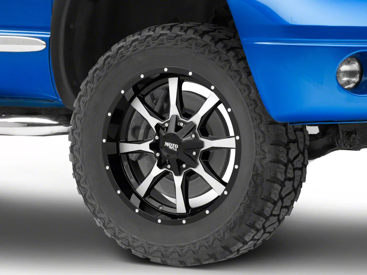 Moto Metal MO970 Gloss Black Machined 8-Lug Wheel; 20x12; -44mm Offset (06-08 RAM 1500 Mega Cab)