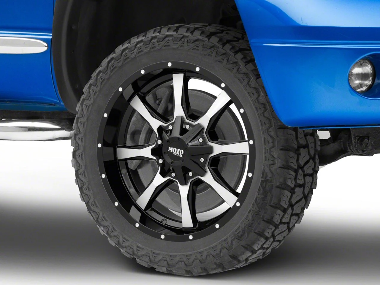 Moto Metal MO970 Gloss Black Machined 8-Lug Wheel; 22x12; -44mm Offset (06-08 RAM 1500 Mega Cab)