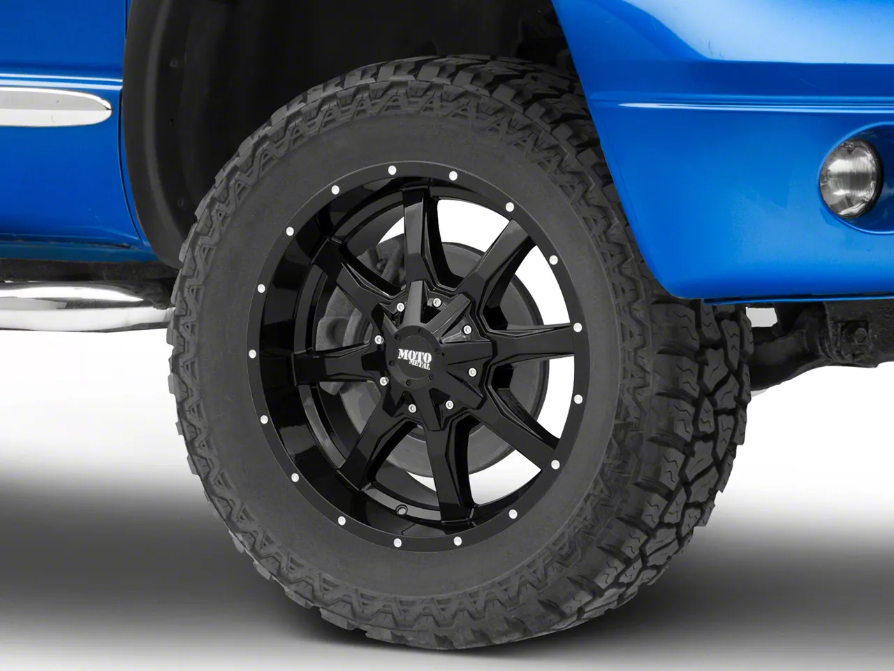 Moto Metal MO970 Gloss Black Milled 8-Lug Wheel; 20x10; -24mm Offset (06-08 RAM 1500 Mega Cab)