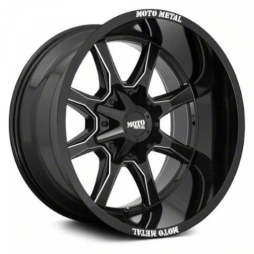Moto Metal MO970 Gloss Black Milled 8-Lug Wheel; 20x12; -44mm Offset (06-08 RAM 1500 Mega Cab)