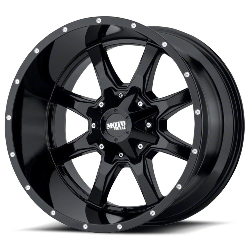 Moto Metal MO970 Gloss Black Milled 8-Lug Wheel; 22x12; -44mm Offset (06-08 RAM 1500 Mega Cab)