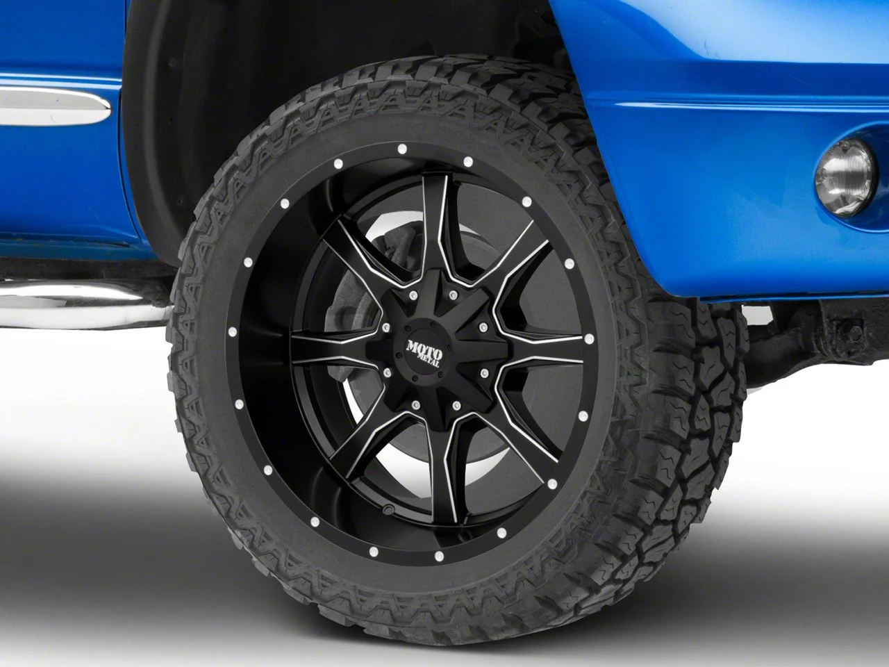 Moto Metal MO970 Satin Black Milled 8-Lug Wheel; 22x12; -44mm Offset (06-08 RAM 1500 Mega Cab)
