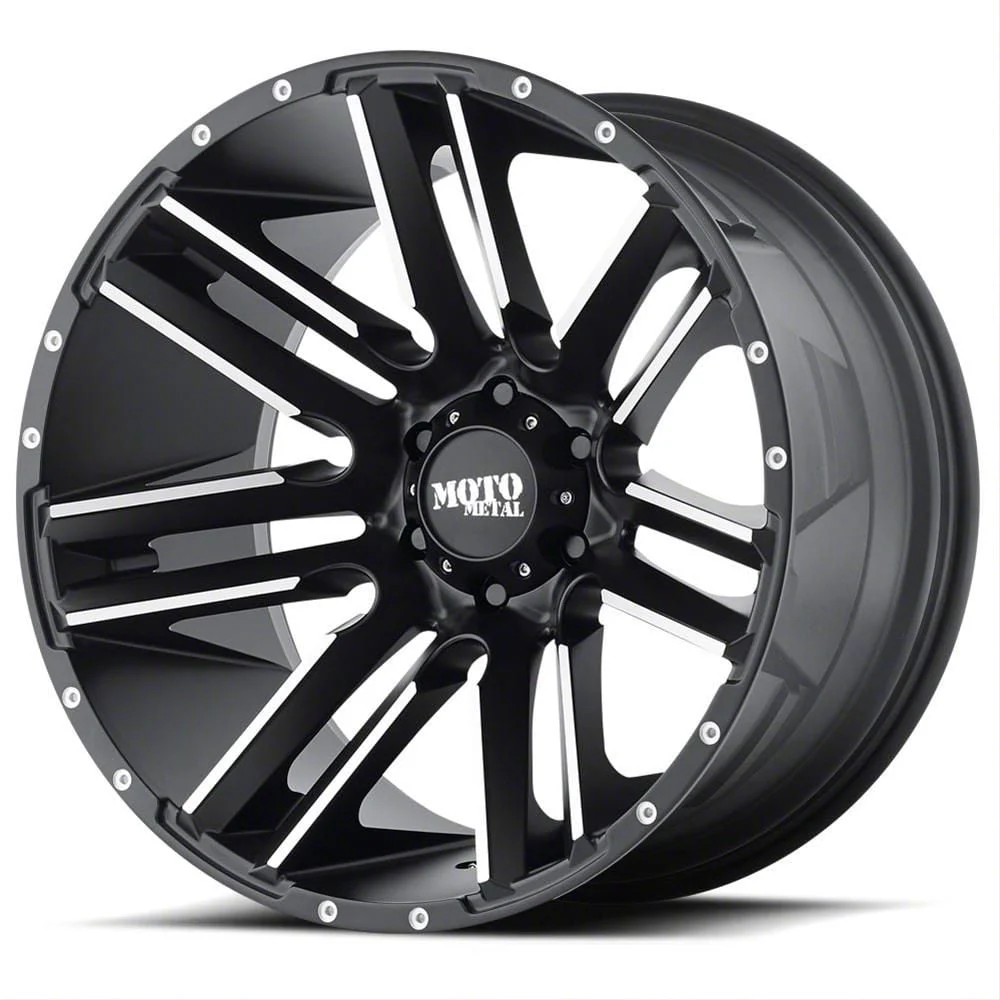 Moto Metal MO978 Razor Satin Black Machined 8-Lug Wheel; 20x12; -44mm Offset (06-08 RAM 1500 Mega Cab)
