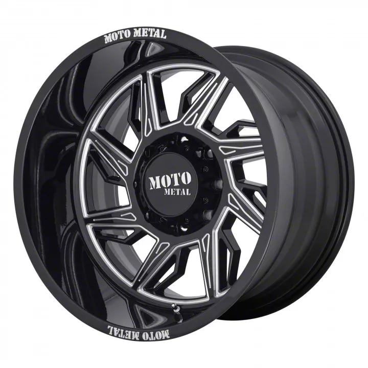 Moto Metal MO997 Hurricane Gloss Black Milled 8-Lug Wheel; Driver Side; 22x12; -44mm Offset (06-08 RAM 1500 Mega Cab)