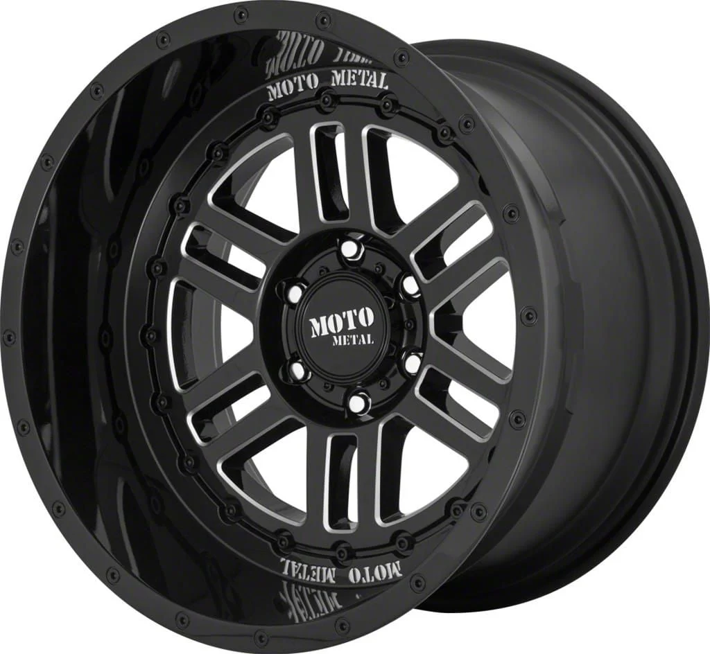 Moto Metal MO800 Deep Six Gloss Black Milled 8-Lug Wheel; 20x12; -44mm Offset (19-26 RAM 2500)