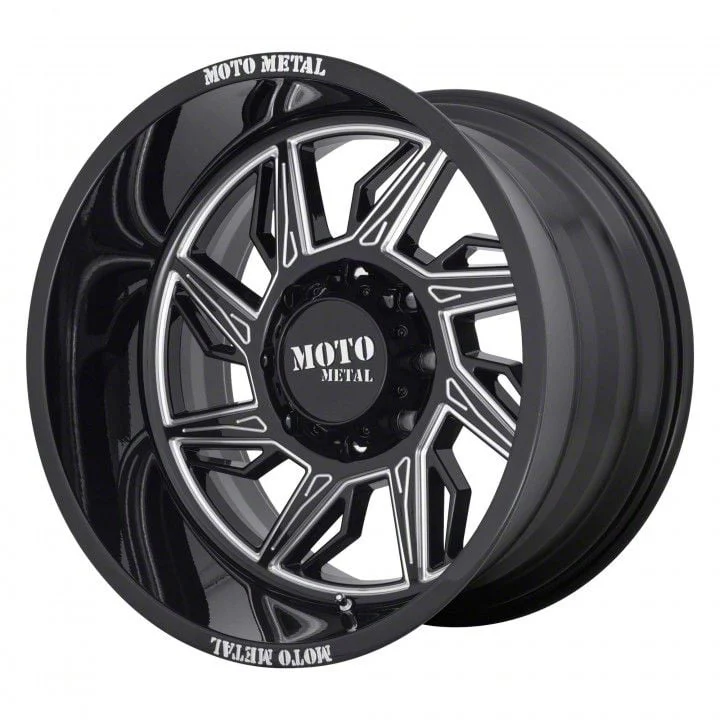 Moto Metal MO997 Hurricane Gloss Black Milled 8-Lug Wheel; Driver Side; 22x12; -44mm Offset (19-26 RAM 2500)