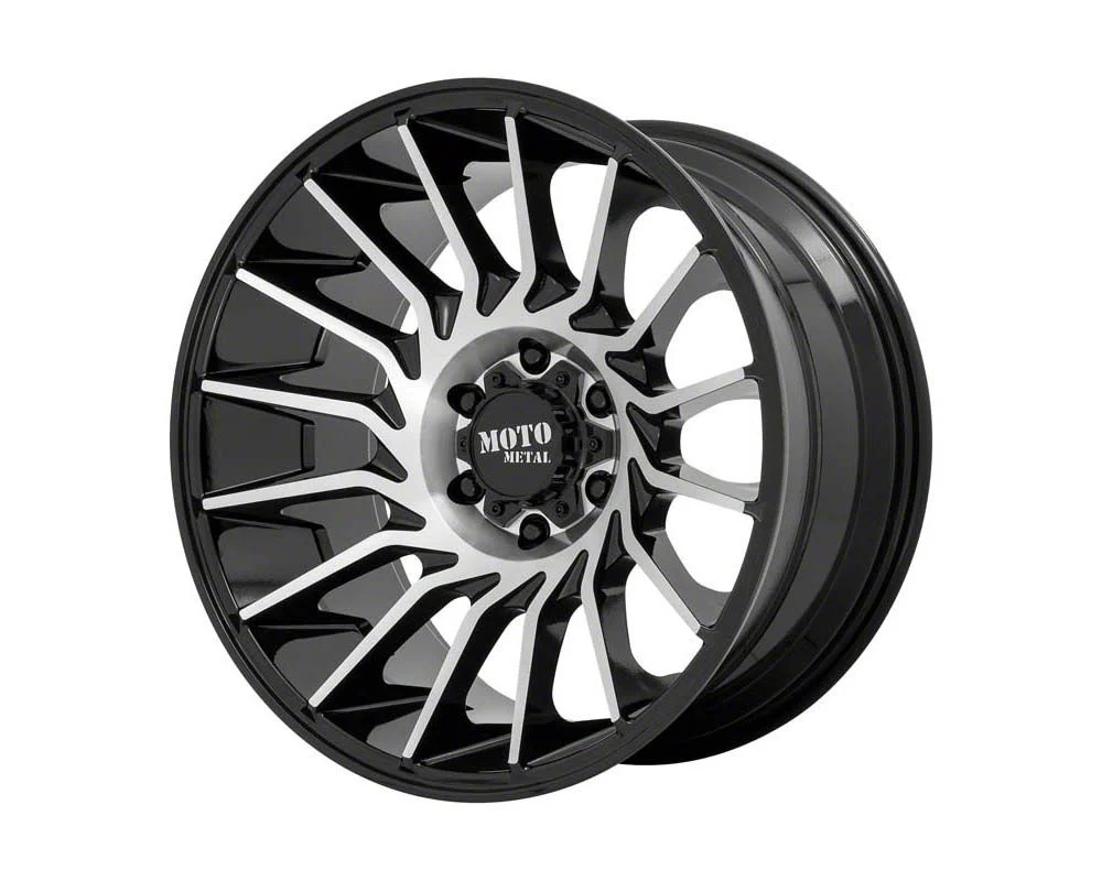 Moto Metal MO807 Gloss Black Machined 8-Lug Wheel; 22x12; -44mm Offset (19-26 RAM 3500 SRW)