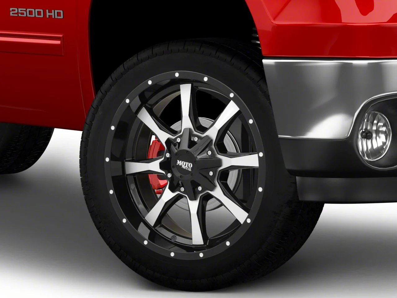 Moto Metal MO970 Gloss Black Machined 8-Lug Wheel; 22x12; -44mm Offset (07-10 Sierra 2500 HD)