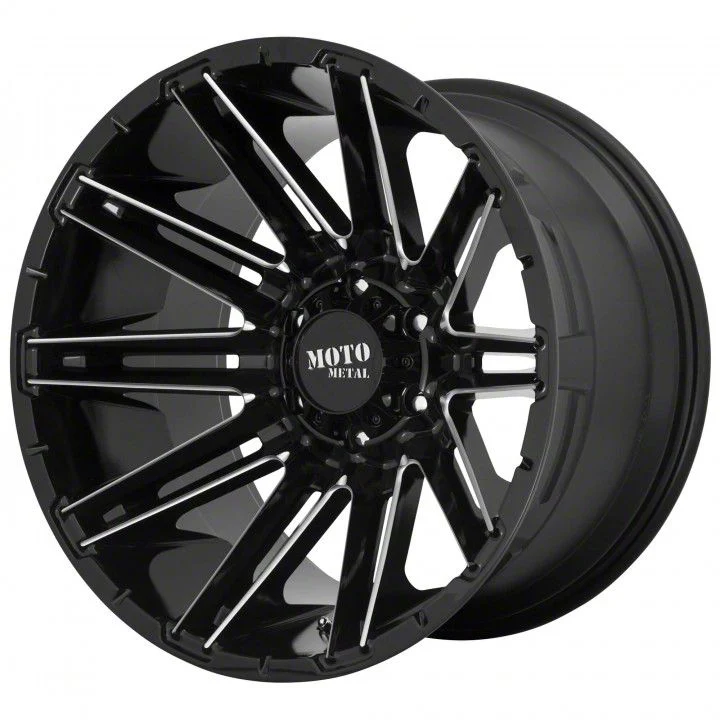 Moto Metal MO998 Kraken Gloss Black Milled 8-Lug Wheel; 20x12; -44mm Offset (07-10 Sierra 2500 HD)
