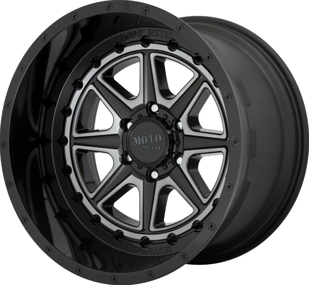 Moto Metal MO801 Phantom Gloss Black with Gray Tint 8-Lug Wheel; 20x12; -44mm Offset (07-10 Silverado 2500 HD)