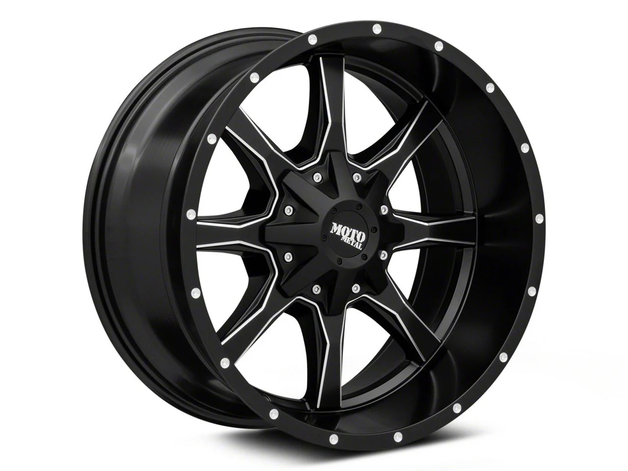 Moto Metal MO970 Satin Black Milled 8-Lug Wheel; 22x12; -44mm Offset (07-10 Silverado 3500 HD SRW)