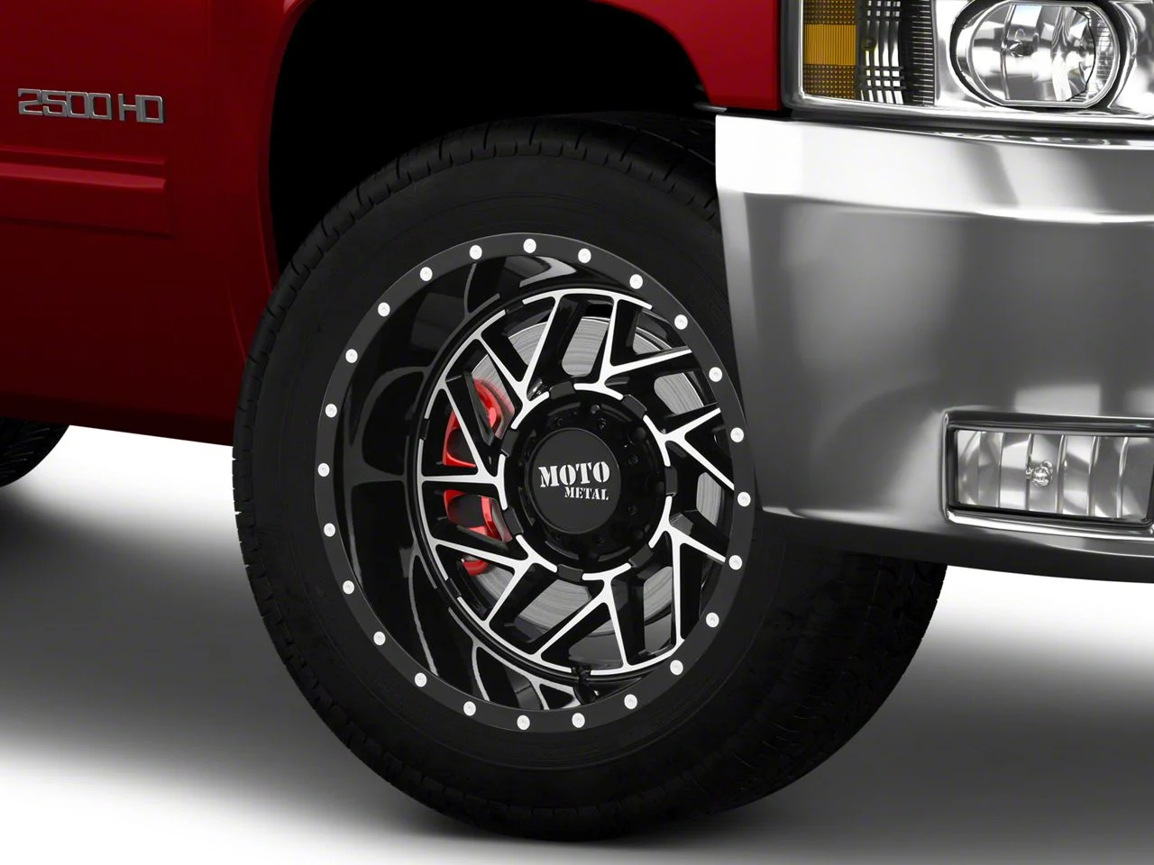 Moto Metal MO985 Breakout Gloss Black Machined 8-Lug Wheel; 20x12; -44mm Offset (07-10 Silverado 3500 HD SRW)