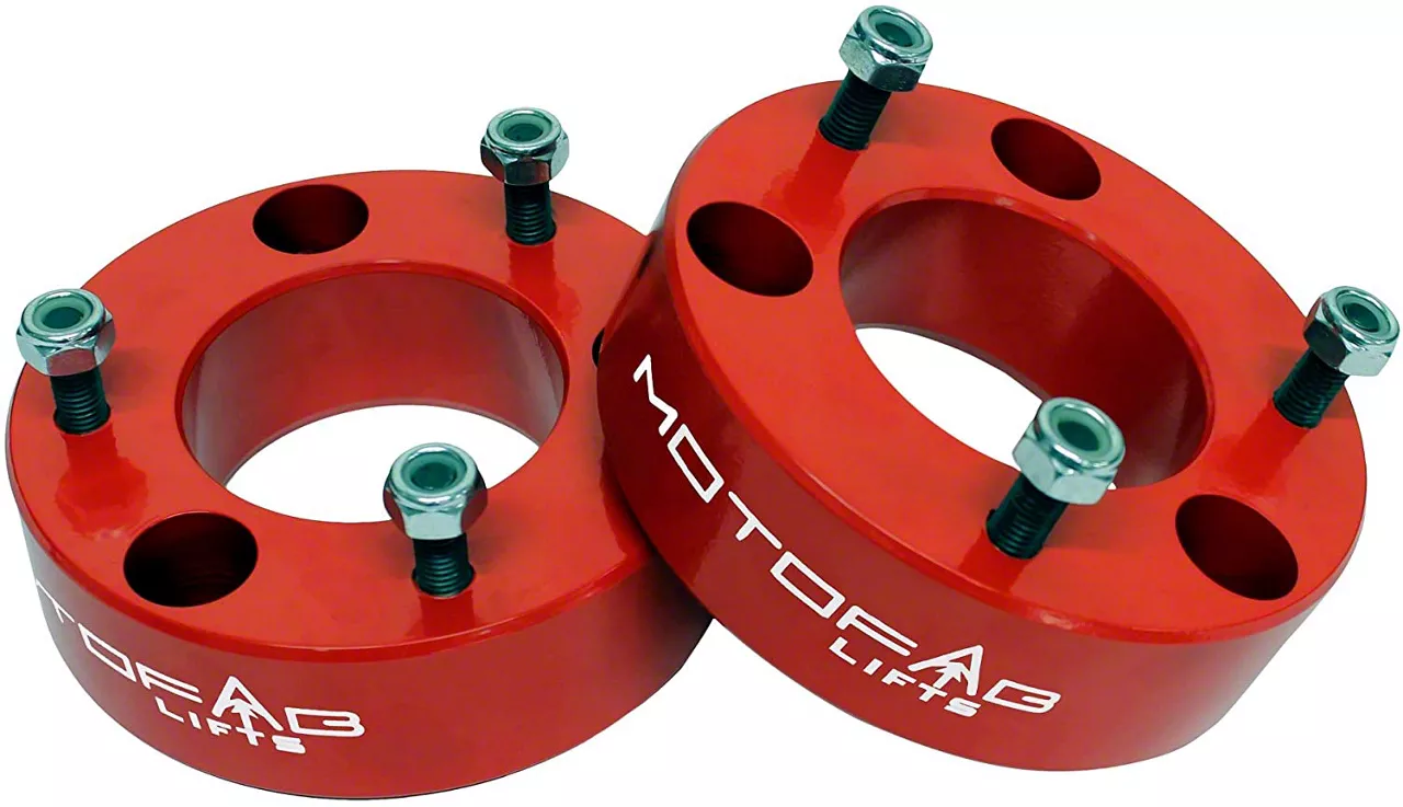 MotoFab 2.50-Inch Front Leveling Kit; Red (07-26 Sierra 1500, Excluding 14-26 AT4 & Denali)