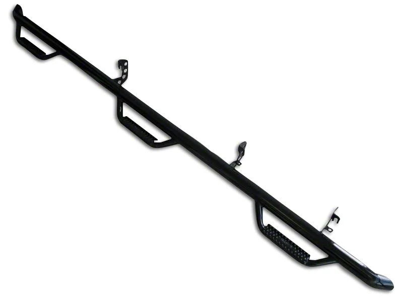 N-Fab Wheel 2 Wheel Bed Access Nerf Side Step Bars; Gloss Black (15-24 F-150 SuperCrew w/ 6-1/2-Foot Bed)
