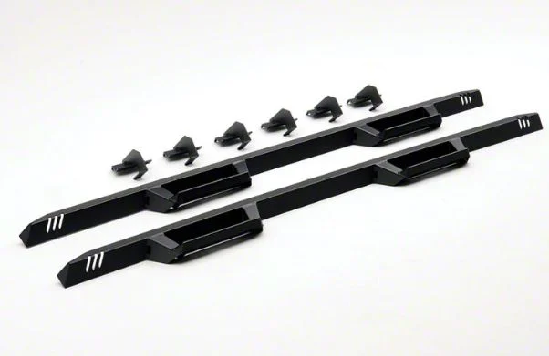 N-Fab EpYx Cab Length Nerf Side Step Bars; Textured Black (07-18 Sierra 1500 Crew Cab)