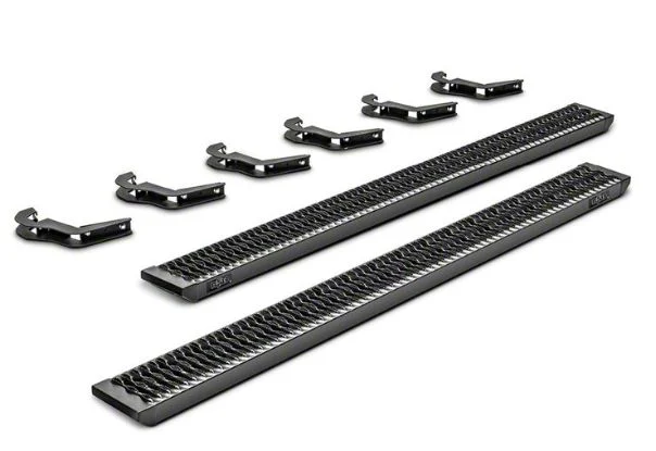 N-Fab Growler Fleet Sure Grip Running Boards; Textured Black (07-18 Silverado 1500 Extended/Double Cab)