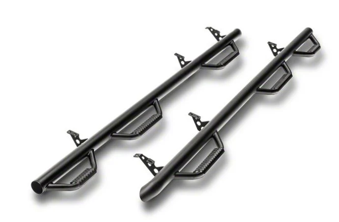 N-Fab Wheel 2 Wheel Bed Access Nerf Side Step Bars; Textured Black (11-13 Silverado 1500 Extended Cab w/ 6.50-Foot Standard Box)