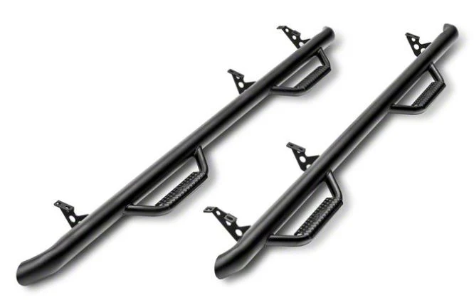 N-Fab Wheel 2 Wheel Bed Access Nerf Side Step Bars; Textured Black (11-13 Silverado 1500 Regular Cab w/ 8-Foot Long Box)
