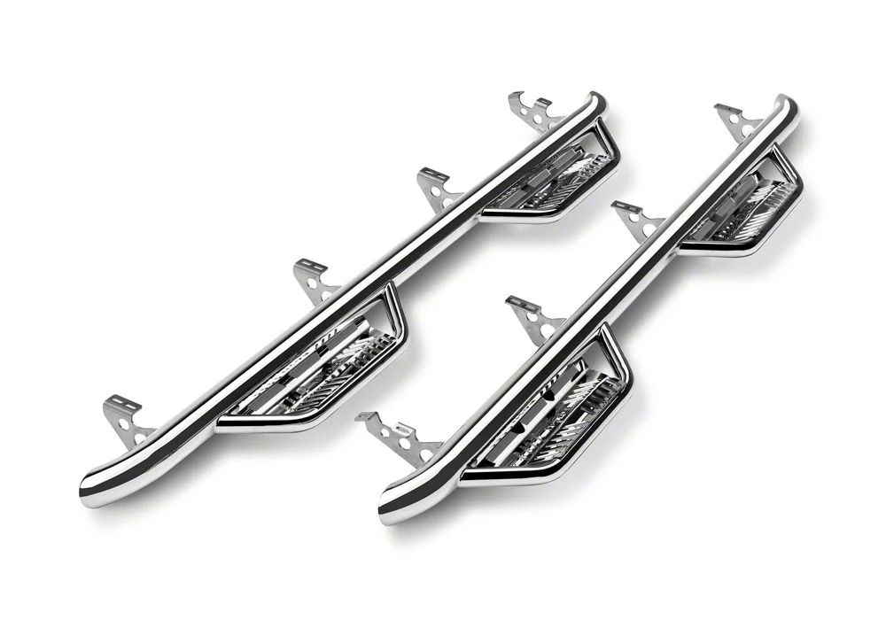 N-Fab Cab Length Podium Nerf Side Step Bars; Polished Stainless (17-26 F-250 Super Duty SuperCab)