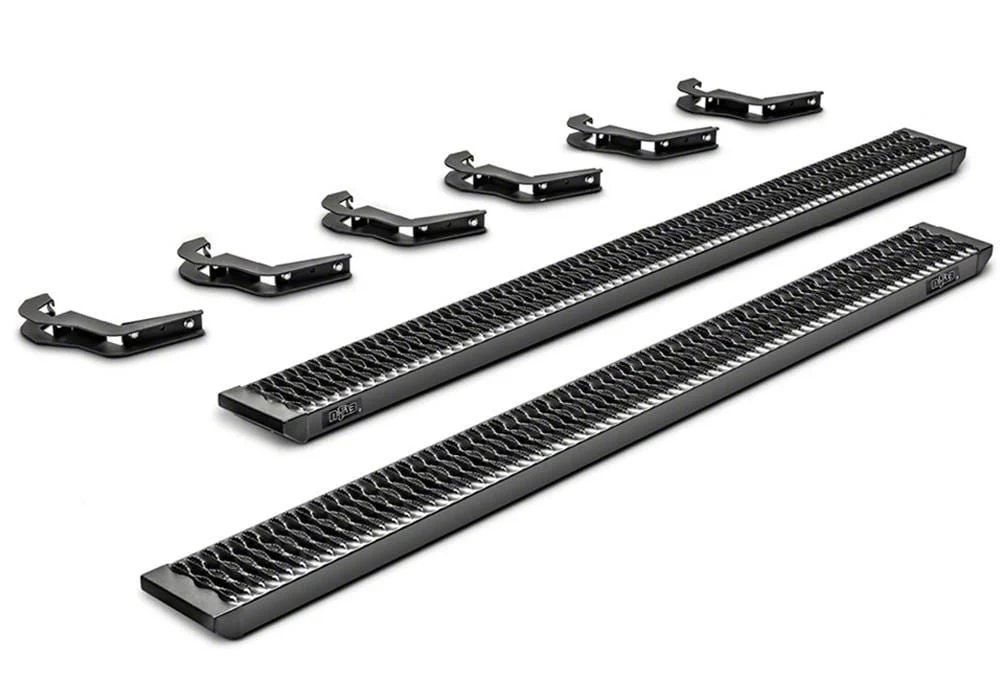 N-Fab Growler Fleet Sure Grip Running Boards; Textured Black (17-26 F-250 Super Duty Regular Cab)