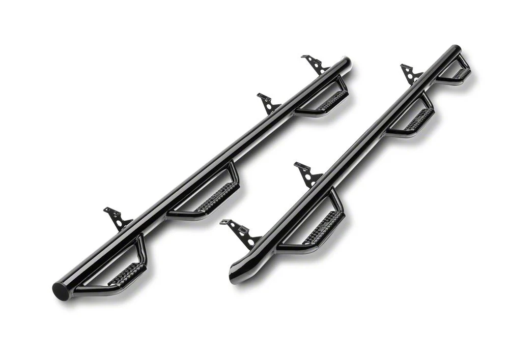 N-Fab Wheel 2 Wheel Bed Access Nerf Side Step Bars; Gloss Black (11-16 F-250 Super Duty SRW SuperCab w/ 6-3/4-Foot Bed)
