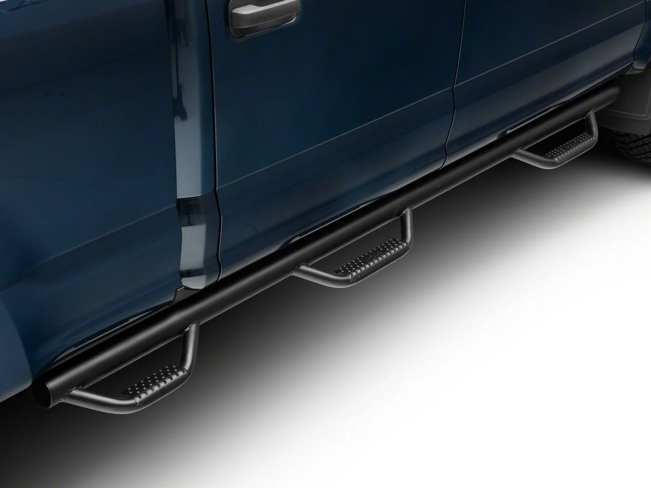 N-Fab Wheel 2 Wheel Bed Access Nerf Side Step Bars; Textured Black (17-26 F-250 Super Duty SuperCrew w/ 6-3/4-Foot Bed)