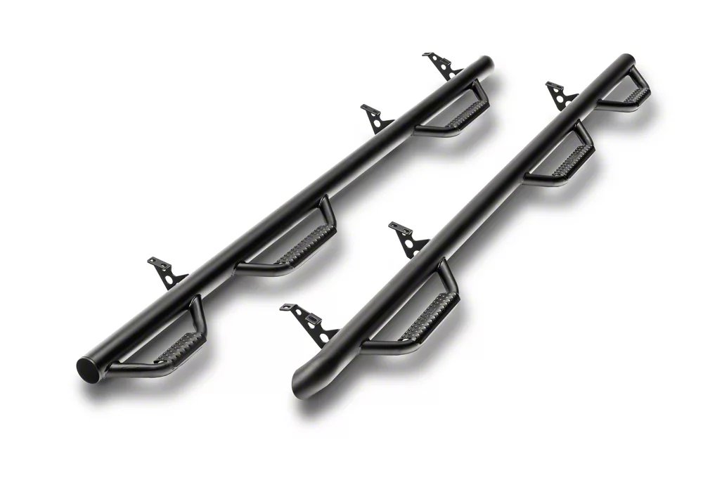 N-Fab Wheel 2 Wheel Bed Access Nerf Side Step Bars; Textured Black (17-26 F-250 Super Duty SuperCrew w/ 8-Foot Bed)