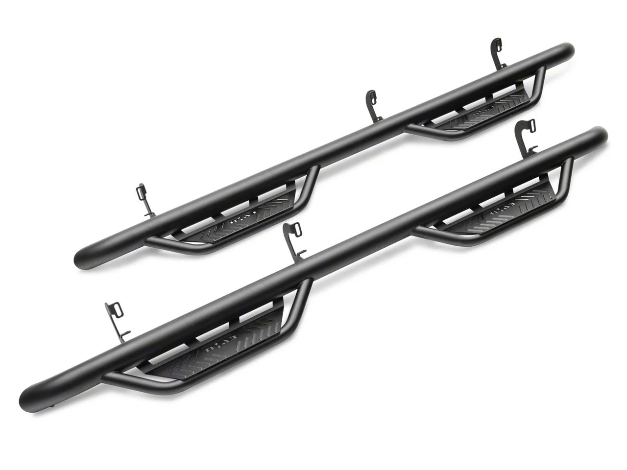 N-Fab Cab Length Podium Nerf Side Step Bars; Textured Black (14-18 Sierra 1500 Double Cab)