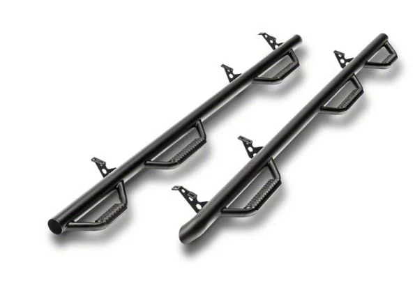 N-Fab Wheel 2 Wheel Bed Access Nerf Side Step Bars; Textured Black (15-26 F-150 SuperCrew w/ 5-1/2-Foot Bed)