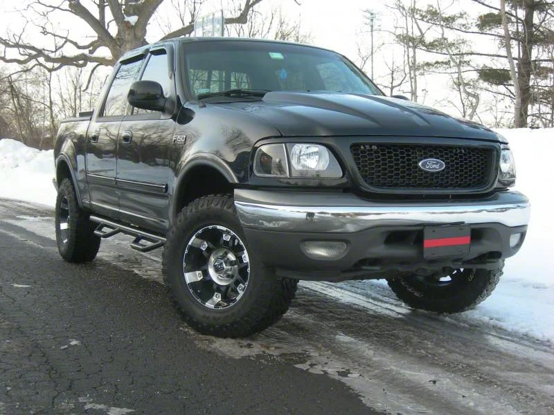 N-Fab Wheel 2 Wheel Nerf Side Step Bars; Textured Black (01-03 F-150 SuperCrew)