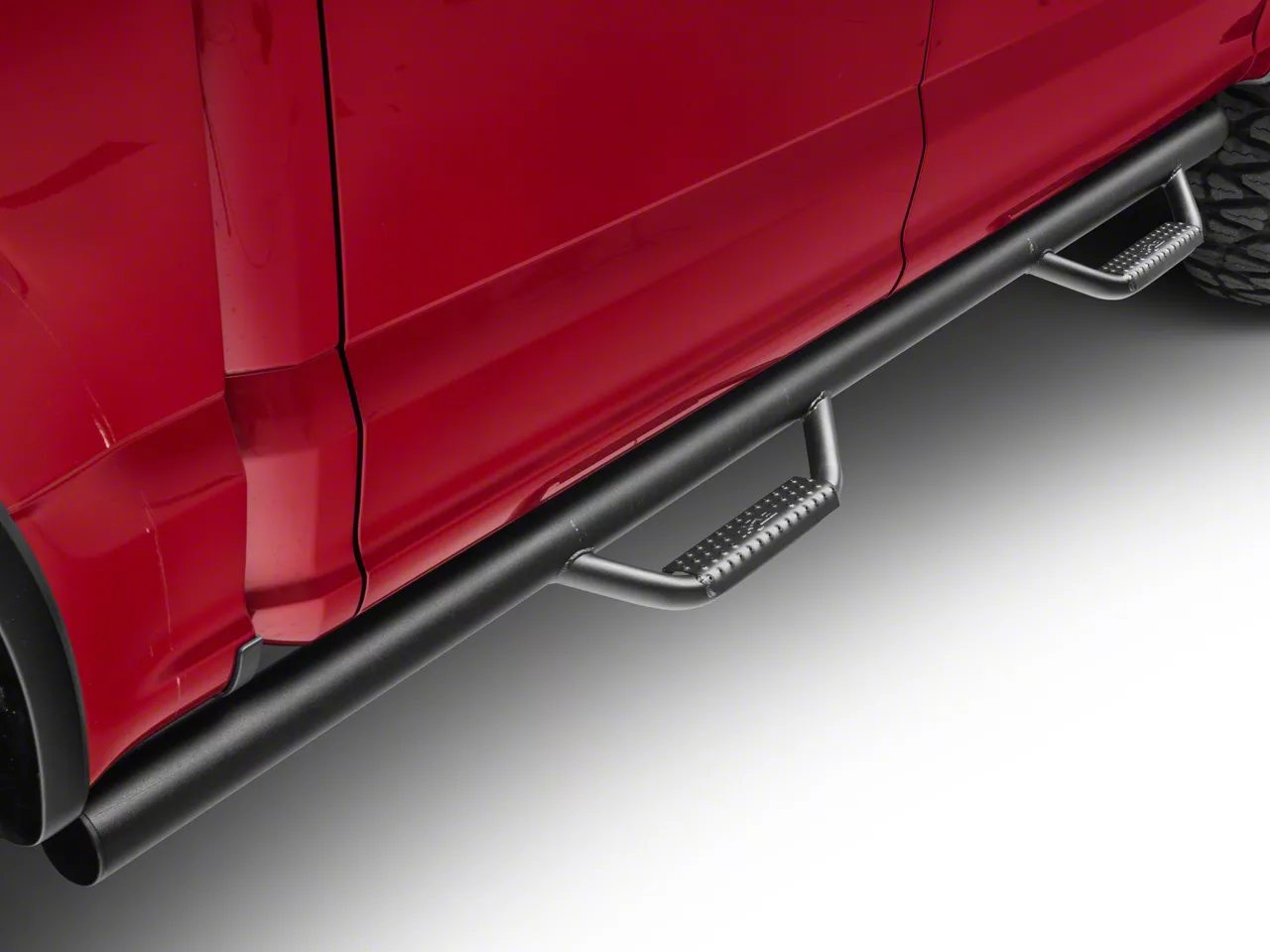N-Fab Wheel 2 Wheel Nerf Side Step Bars; Textured Black (15-24 F-150 SuperCrew w/ 5-1/2-Foot Bed)