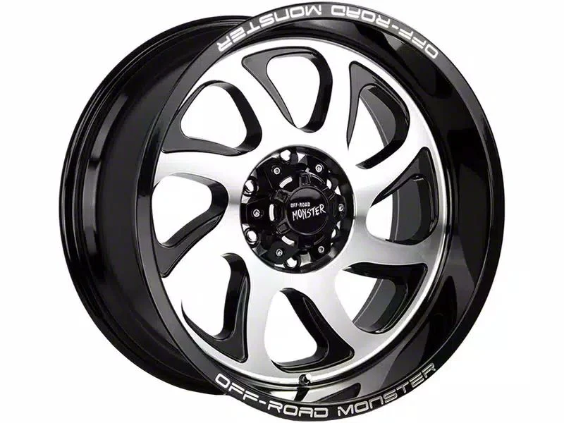 Off-Road Monster M22 Gloss Black Machined 6-Lug Wheel; 20x10; -19mm Offset (15-20 Tahoe)