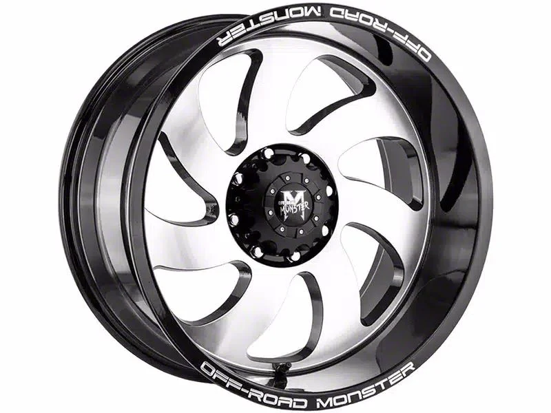 Off-Road Monster M07 Gloss Black Machined 6-Lug Wheel; 20x10; -19mm Offset (19-26 RAM 1500)