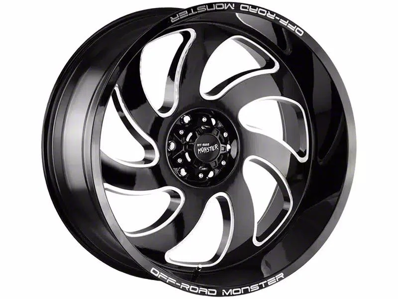 Off-Road Monster M07 Gloss Black Milled 6-Lug Wheel; 20x10; -19mm Offset (21-26 Tahoe)