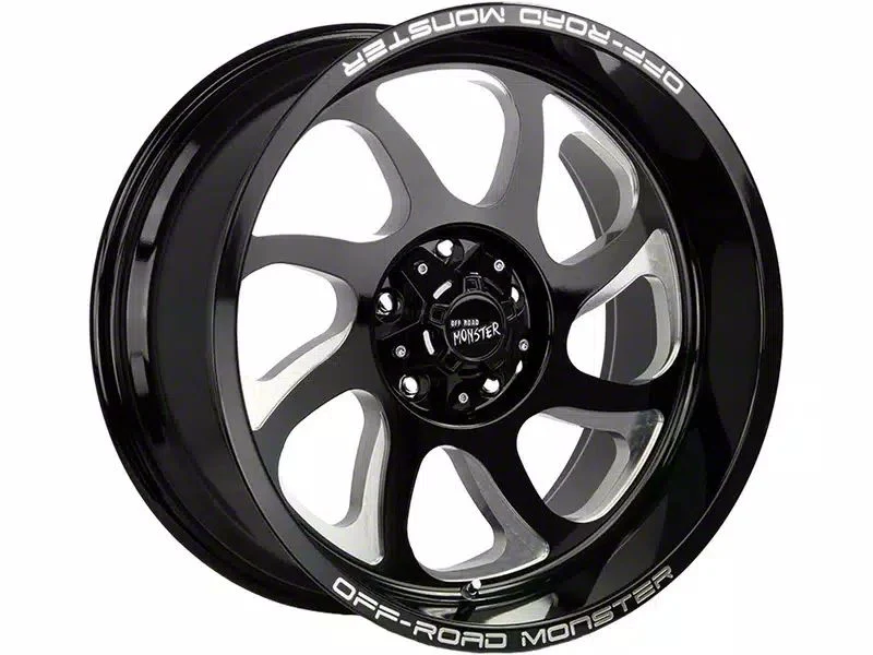 Off-Road Monster M22 Gloss Black Milled 6-Lug Wheel; 20x10; -19mm Offset (21-26 Tahoe)