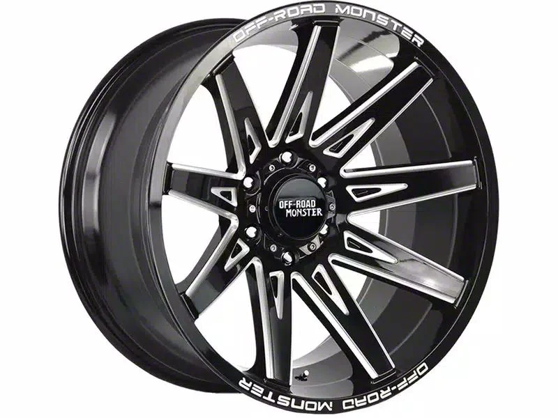Off-Road Monster M25 Gloss Black Milled 6-Lug Wheel; 20x10; -19mm Offset (21-26 Tahoe)